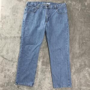 Carhartt Jeans Mens 36x30 Blue Relaxed Fit Workwear Heavy Duty Denim Outdoors